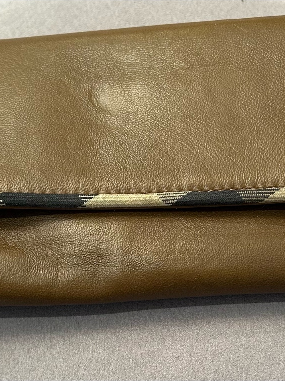 Burberry Tan Leather Snap Wallet with Branded Hardware